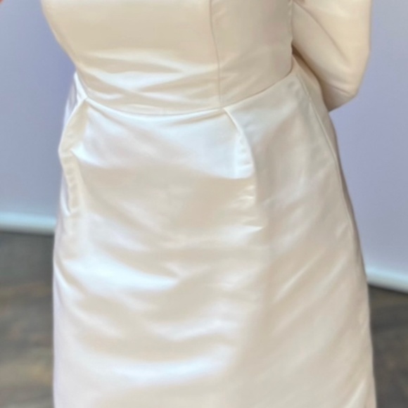 ALEXIA MARIA SILK FAILLE BOW-BACK MINIDRESS - Picture 2 of 3